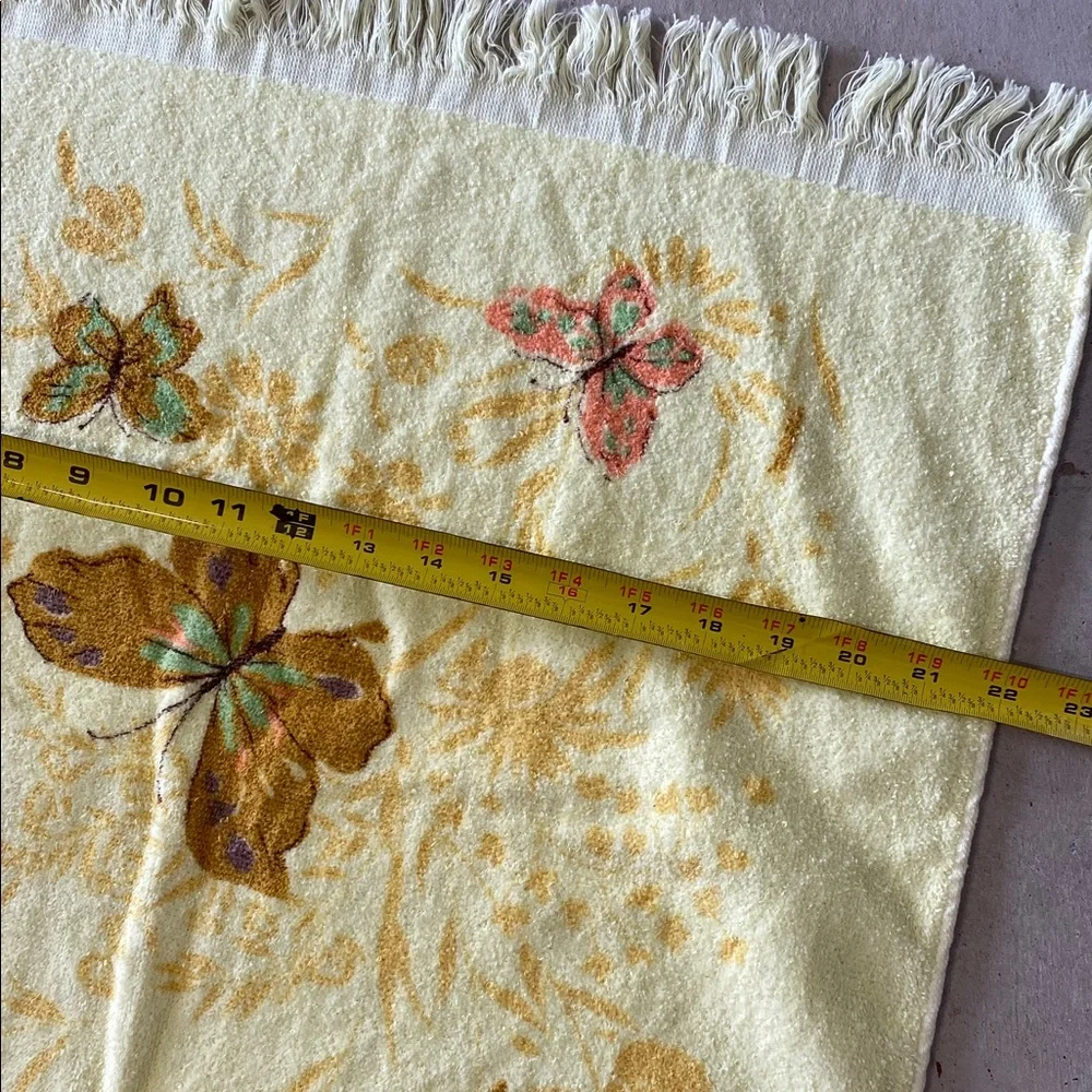 Yellow Butterfly Embroidered Bath Towel and washcloth Set MCM Cotton USA